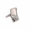 Pearl Rectangle Hammered Adjustable Ring