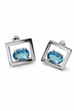 Floating Gemstone Square Earrings
