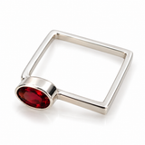 Gemstone Minimalist Square Ring