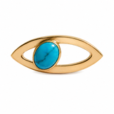 Eye Shape with Turquoise Center Stone Ring