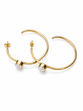 Gemstone Wavy Hoop Earrings