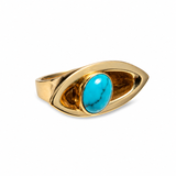 Eye Shape with Turquoise Center Stone Ring