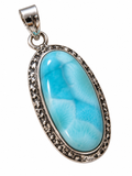 Larimar Large Textured Edge Pendant