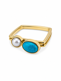 Turquoise Minimalist Square Ring