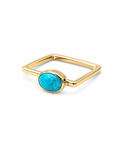 Turquoise Minimalist Square Ring