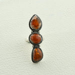 Mexican Fire Opal 3 Stone Ring