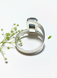 Glass Titanium Open Square Ring