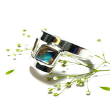 Glass Titanium Open Square Ring