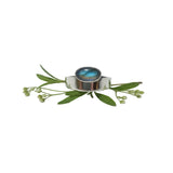 Glass Titanium Raised Stone Ring