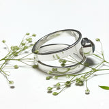 Glass Titanium Open Square Ring