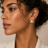 Captive Pearl Square Post Earrings