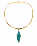 Quartz and Glass Pendant on Neckwire