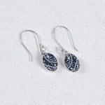 Mini Black Oval Earrings