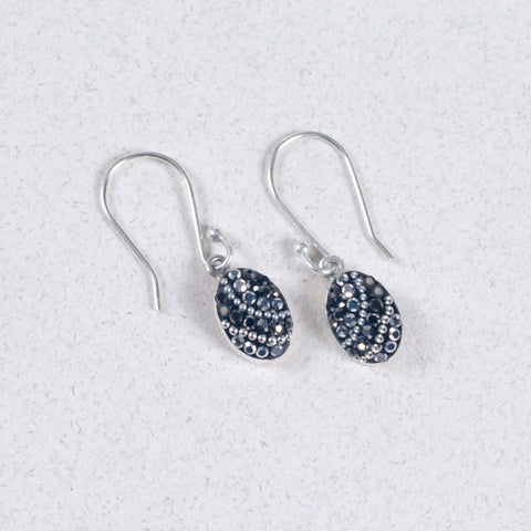 Mini Black Oval Earrings