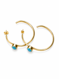 Gemstone Wavy Hoop Earrings