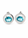 Floating Gemstone Round Earrings