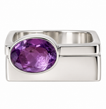 Square Minimalist Gem Band Ring