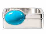 Square Minimalist Gem Band Ring