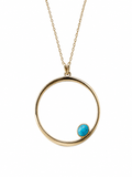 Gemstone Wavy Hoop Necklace