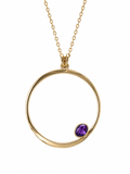Gemstone Wavy Hoop Necklace