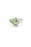 Green Amethyst Triangle Stone Ring