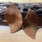 Tan Suede Feather Earrings