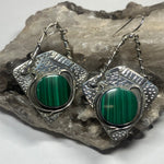 Malachite Hanging Wired Earrings