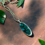 Azurite Malachite on Hand-Beaded Chain