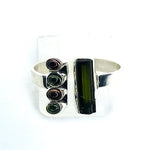 Tourmaline Green and Pink Open Style Ring