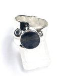 Blue Raw Kyanite with Beads Ring