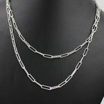 Silver Paper Clip 18" Chain Necklace