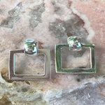 Open Square Polished Post Earrings