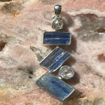 Blue Kyanite-Hekimer ZigZag Pendant