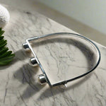 Pearl U Shape Open Bangle Bracelet
