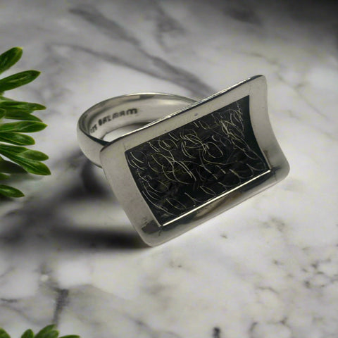 Oxidized Square Cut Ring