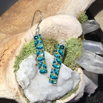 Rectangle Large Drop Mosaic Earrings