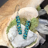 Rectangle Large Drop Mosaic Earrings