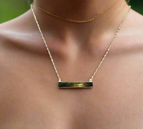 Labradorite Bar Necklace