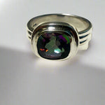 Mystic Quartz Square Textured Band Ring