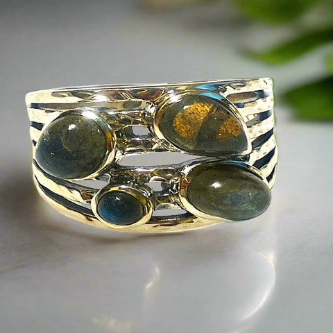 Labradorite  Four Stone Ring