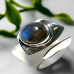 Labradorite with Polished Open Band Ring