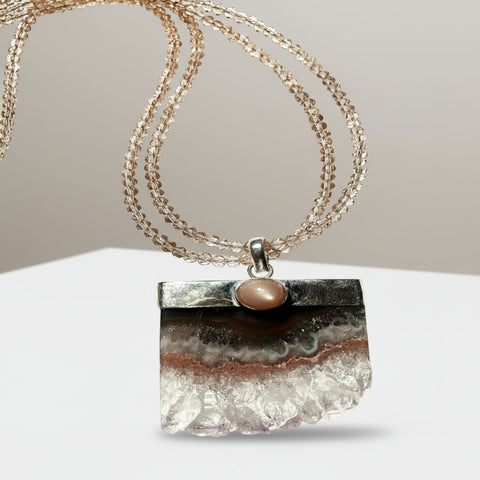 Amethyst, Purple Quartz on Quartz Chain