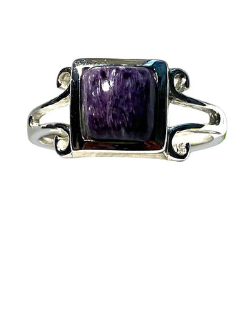 Charoite Minimalist Ring