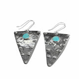Turquoise Studded Triangle Earrings