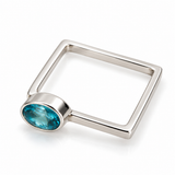 Gemstone Minimalist Square Ring