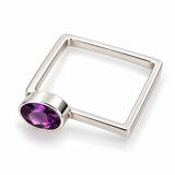 Gemstone Minimalist Square Ring