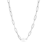 Paperclip Necklace with Pearl