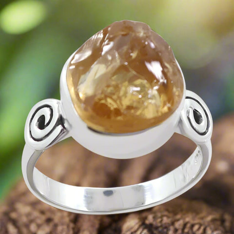 Citrine Raw Cut Ring