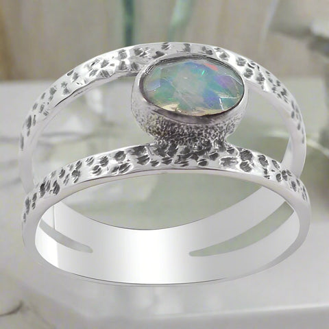 Ethopian Opal Double Band Setting