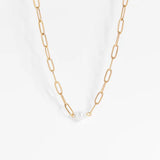 Pearl Paperclip Necklace